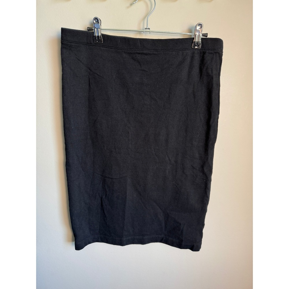 Gap Womens Black Pencil Skirt M Solid Knit Cotton Professional Minimalist Office